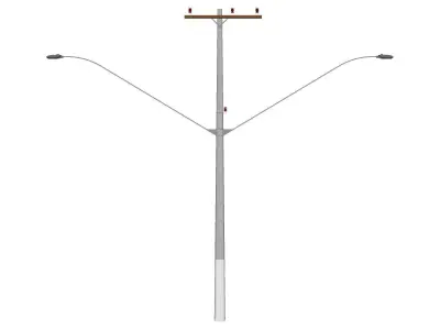 Concrete Lamp Post - Light Pole - Light Post - Street Light 39 3D model