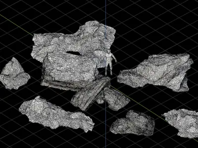 Rock stone sandstone Scans - 3D PBR Low Poly Pack 3D model