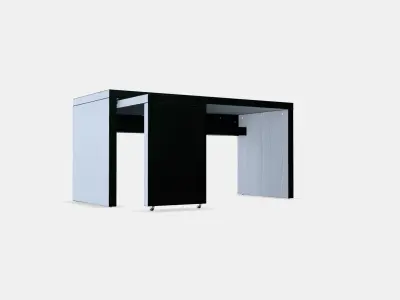 MALM desk with pull-out top Low-poly 3D model