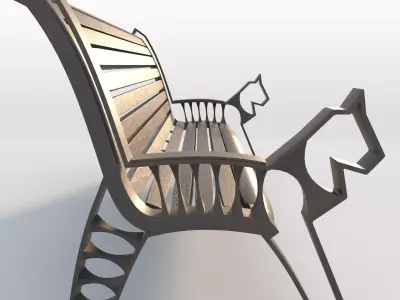 Bench 2Cats 3D model
