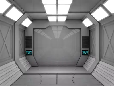 Sci Fi Corridor Low-poly 3D model