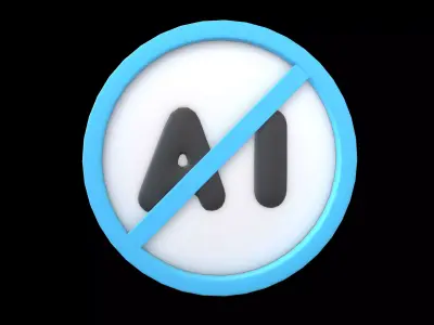 Prohibited AI Symbol V1 003 Low-poly 3D model