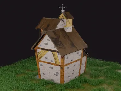 Village house Low-poly 3D model