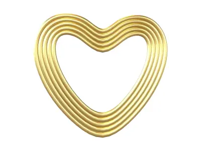 Line Heart Icon v1 011 Low-poly 3D model