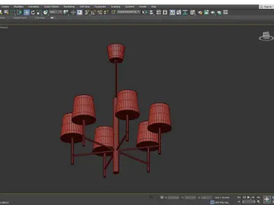  Danish Designer Modernist Chandelier Low-poly 3D model