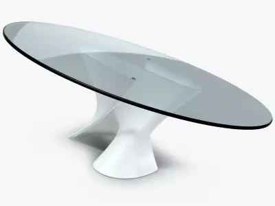 S Table oval glass with base 3D model