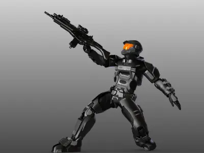 Spartan IV 3D Maya Rigged Low-poly 3D model Low-poly 3D model