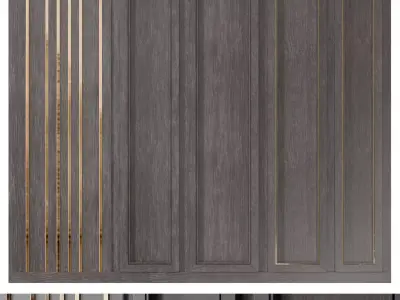 Wall panel 0245-3-shpon 3D model