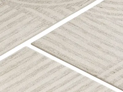 Carpet set 9122 - Hand Knotted Ivory Rug - 4k 3D model