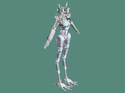 Robot Explore Low-poly 3D model