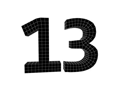 Date Number 13 v1 001 Low-poly 3D model