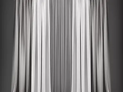Curtain Low-poly 3D model 115