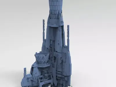 Sci-Fi Robot Tower Base 5 3D model