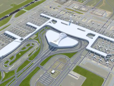 Wuhan - Tianhe Airport Low-poly 3D model