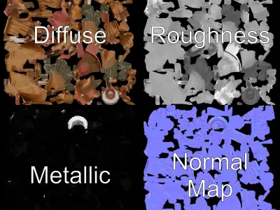 Traditional Tribal Chief Character Model Rigged and Animated Low-poly 3D model