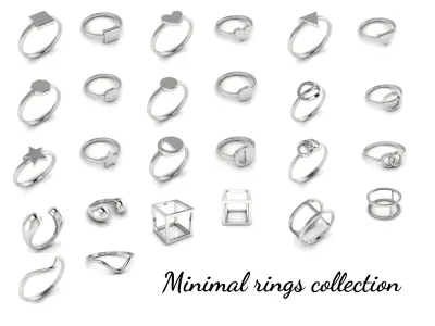 Collection 17 ring in sterling silver 3D Model Pack