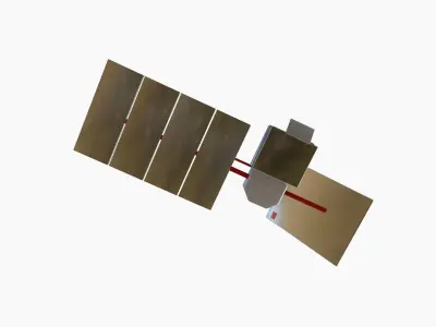 Satellite J10 China - SciFi Space Design Low-poly 3D model