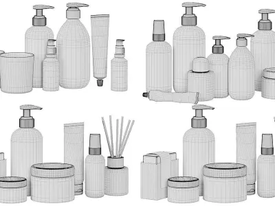 Bathroom Black And White Cosmetics BLENDER 3D Model Cycles 3D model