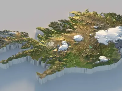 Iceland Terrain Country 3D model