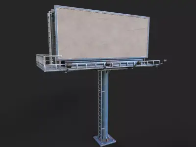 Street Pole Billboard001 Model Low-poly 3D model
