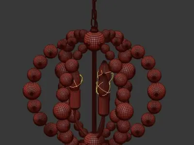 Chandelier Amber Bamboo Pendant 3D model