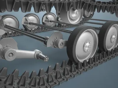 SU-76 and Tank T-70 Chassis High-Poly 3D model
