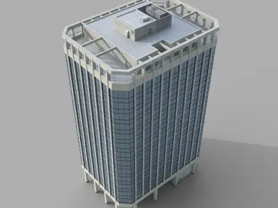Highrise office building A Low-poly 3D model
