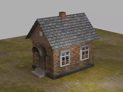 low poly art house Low-poly 3D model
