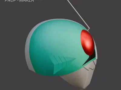 DIY Kamen Rider Ichigo Classic Helmet Cosplay EVA Foam Template 3D model