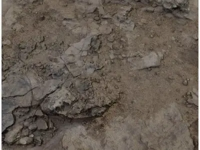 Rocksoil01 dirt surface with rocks and dirt 3D model