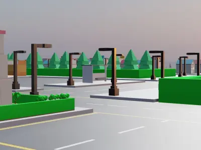 Low poly game environment Free low-poly 3D model