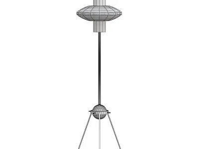 ronaa floor lamp with shade and brass legs 3D model