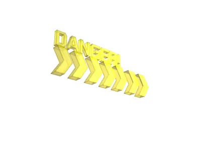 Cyberpunk Future Danger Sign v2 021 Low-poly 3D model