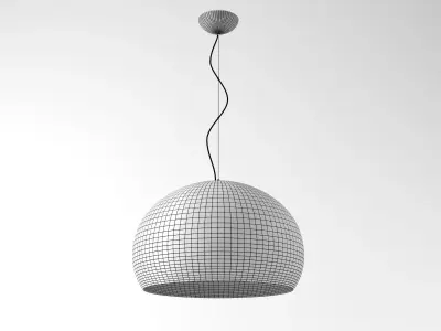 Fly three gold and silver pendant lights 3D model