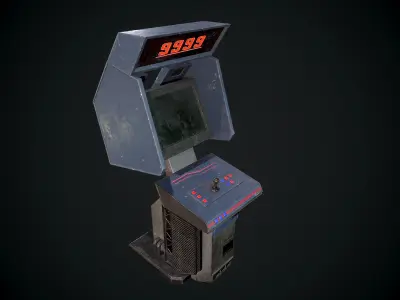 Arcade GAme Machine V4 Cyberpunk Optimized FOr games  Low-poly 3D model