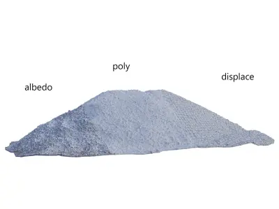 Ultra realistic Gravel Scan Low-poly 3D model