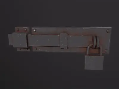 Metal Door Lock 3D Model Low-poly 3D model