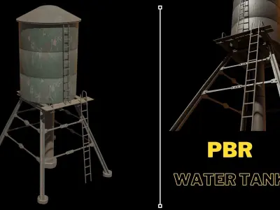 Water Tank PBR Low-poly 3D model Low-poly 3D model