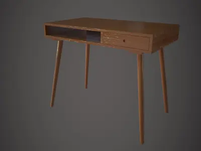 Office Desk with 4 different Materials Low-poly 3D model