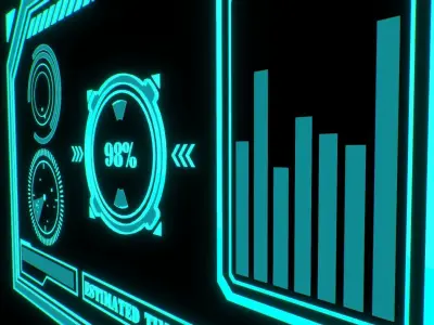 Sci-fi HUD Screen Animated Low-poly 3D model