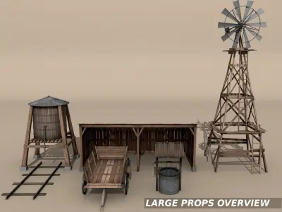 Farm Assets Low-poly 3D model