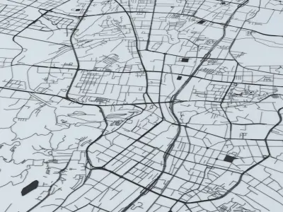 Urumqi Road Network and Streets 3D model