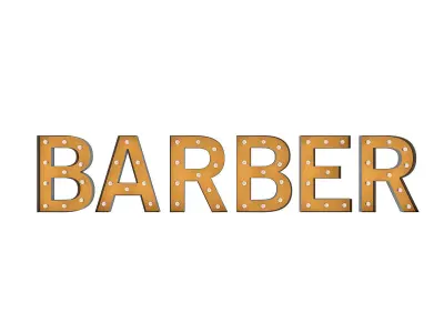 Barber Sign With Bulb 3D model