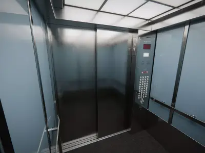 Real-time Elevator Cab Interior 02 Low-poly 3D model