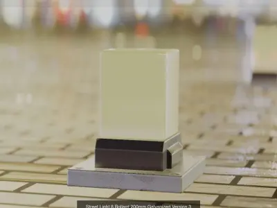 Street Light 8 Bollard Galvanized Version 3D Model Pack