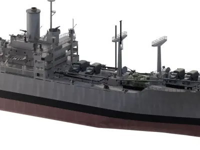 WW2 US NAVY LIBERTY CLASS CARGO SHIP 3D model