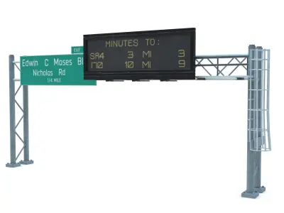 Highway Sign 08  Low-poly 3D model