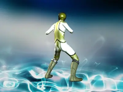 Metal suit guardian Low-poly 3D model