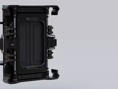 sci-fi Door fully rigged  Low-poly 3D model