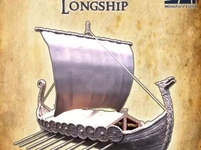 Viking Longship Tabletop Terrain 28 MM 3D print model